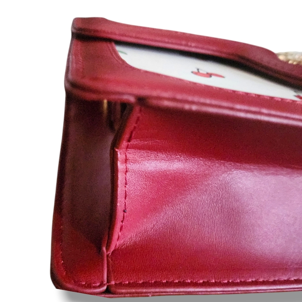 Cherry Print Red Handbag - Picture 10 of 13